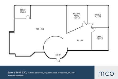 St Kilda Road Towers, Suite 646 & 650, 1 Queens Road Melbourne VIC 3004 - Floor Plan 1