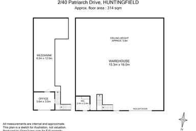 Warehouse 2 40 Patriarch Drive Huntingfield TAS 7055 - Floor Plan 1