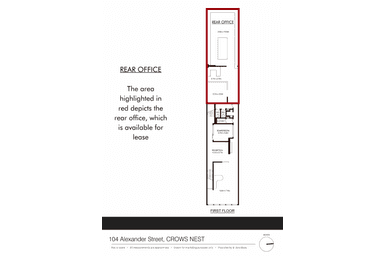 Rear Office, 104 Alexander Street Crows Nest NSW 2065 - Floor Plan 1