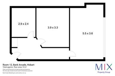Bank Arcade, Room 12, 64-68 Liverpool Street Hobart TAS 7000 - Floor Plan 1