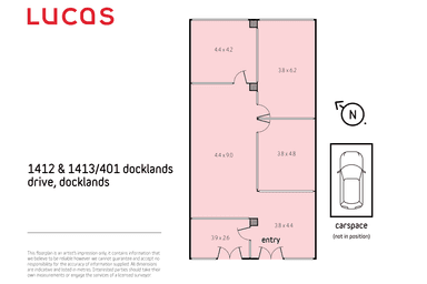 1412 & 1413, 401 Docklands Drive Docklands VIC 3008 - Floor Plan 1