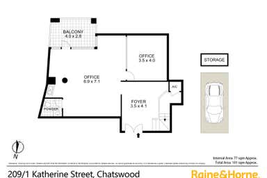 209/1 Katherine Street Chatswood NSW 2067 - Floor Plan 1