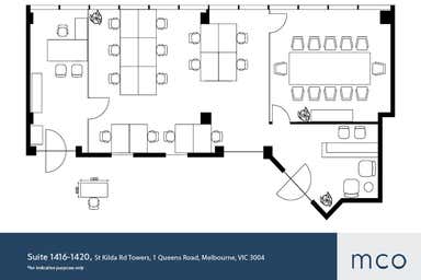 St Kilda Rd Towers, Suite 1416-1420, 1 Queens Road Melbourne VIC 3004 - Floor Plan 1