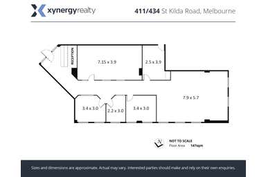 411/434 St Kilda Road Melbourne VIC 3004 - Floor Plan 1