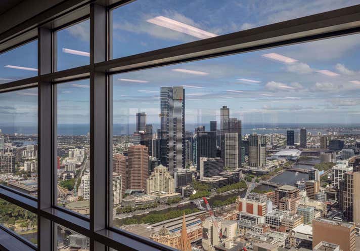 120 Collins St, 101 Collins St + Melbourne Skyline - blue …