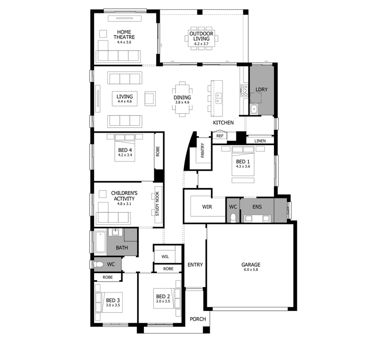 Atrium 31 Home Design & House Plan by Mojo Homes