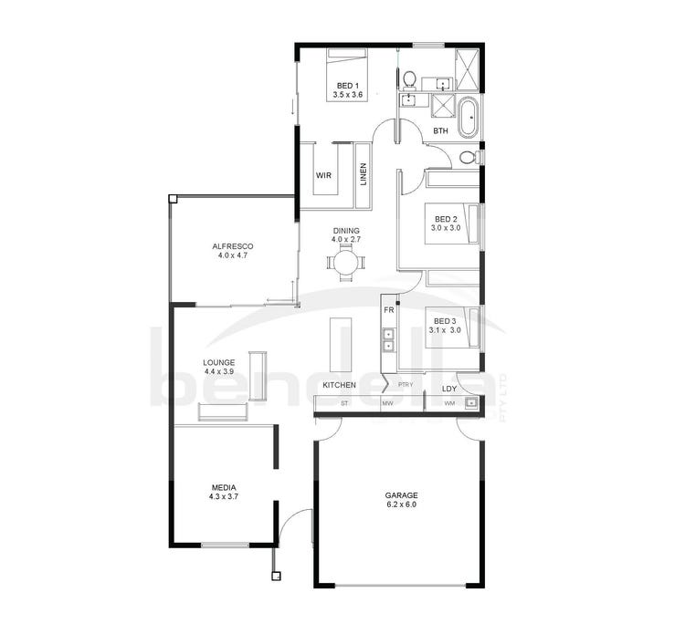 Stevie 3 + Media Home Design & House Plan by Bendella Group - PALMERSTON