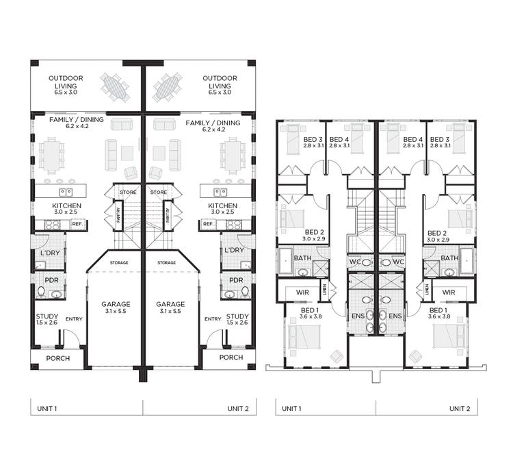 Sutherland Duplex Home Design & House Plan by Champion Homes