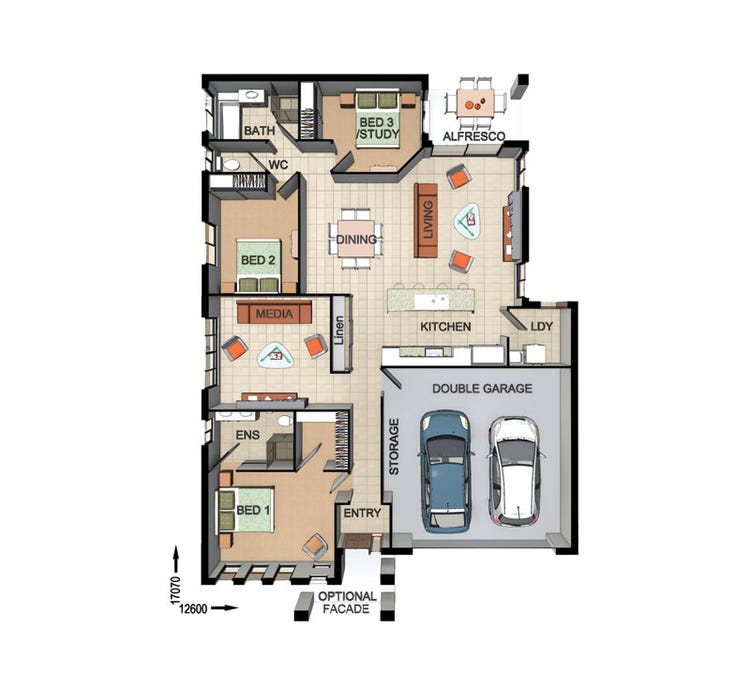 Open Plan 3 Bed 2 Bath Home Design & House Plan by Dixon Homes - QLD