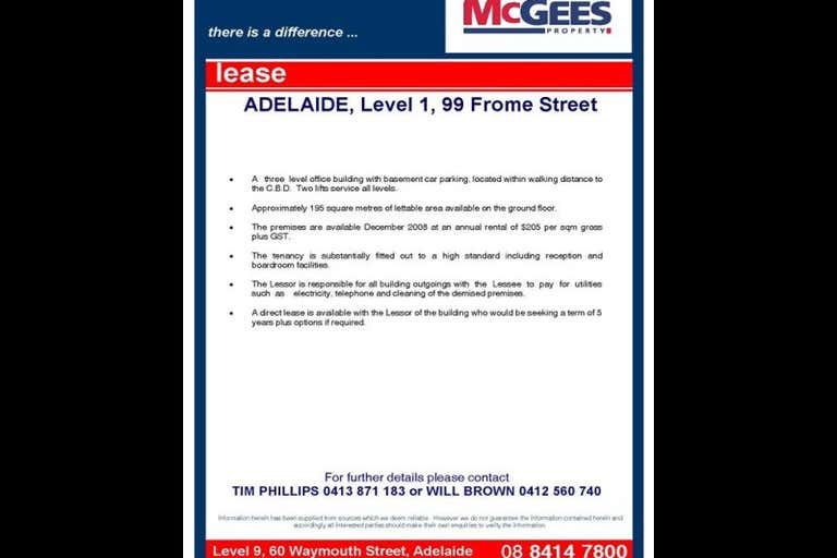 LEVEL 1, 99 FROME STREET Adelaide SA 5000 - Image 2