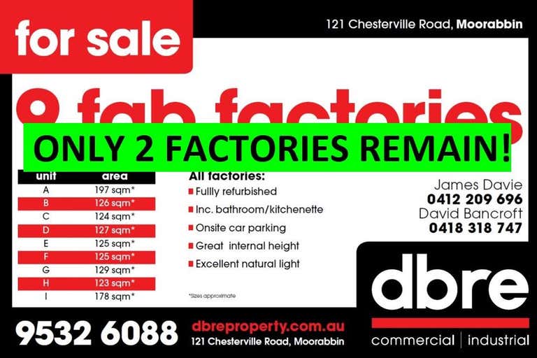 Factory G, 121 Chesterville Road Moorabbin VIC 3189 - Image 1